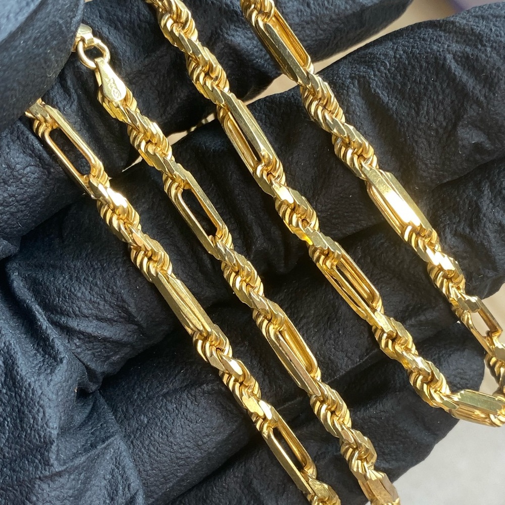 Solid 14k figarope 22” 5mm